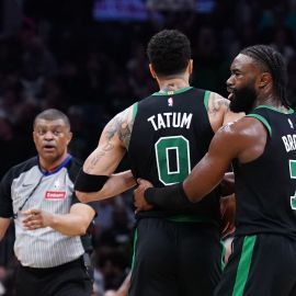Boston Celtics forwards Jayson Tatum, Jaylen Brown