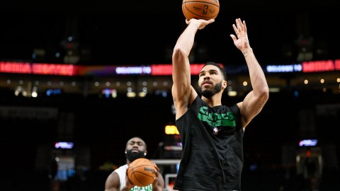 Boston Celtics teammates Jayson Tatum and Jaylen Brown