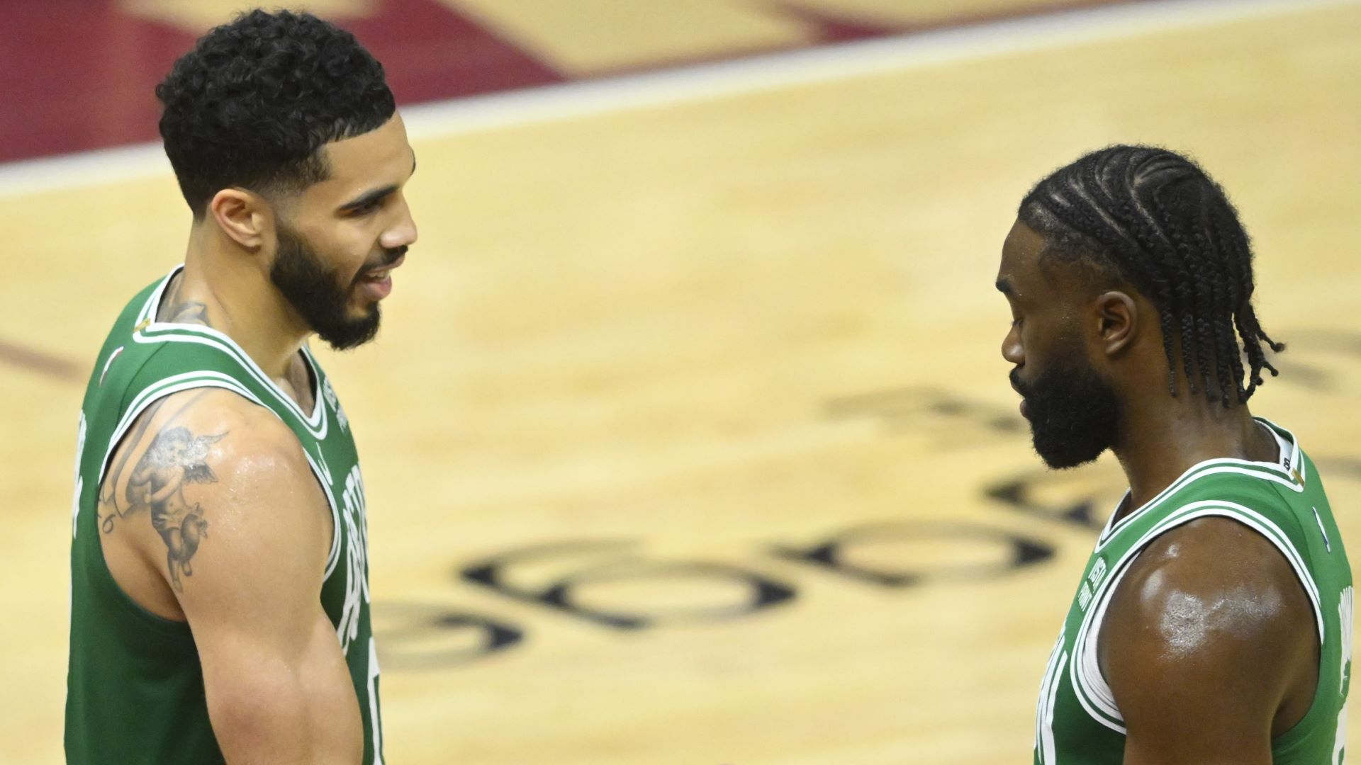 Celtics’ Jayson Tatum Jokes About Hitting Jaylen Brown After Dagger
Game 4 Shot