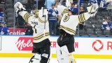 Boston Bruins goaltenders Jeremy Swayman and Linus Ullmark