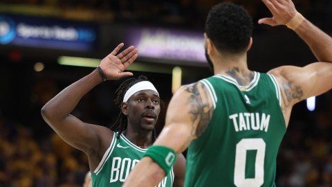 Boston Celtics guard Jrue Holiday and forward Jayson Tatum