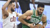Boston Celtics forward Jayson Tatum and Cleveland Cavaliers guard Max Strus