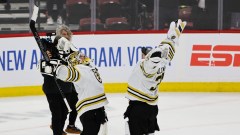 Boston Bruins goalies Jeremy Swayman, Linus Ullmark