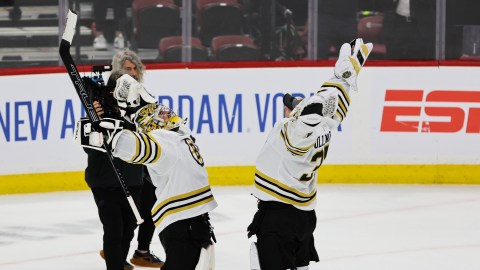 Boston Bruins goalies Jeremy Swayman, Linus Ullmark