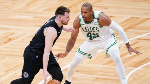 Boston Celtics center Al Horford and Dallas Mavericks guard Luka Doncic
