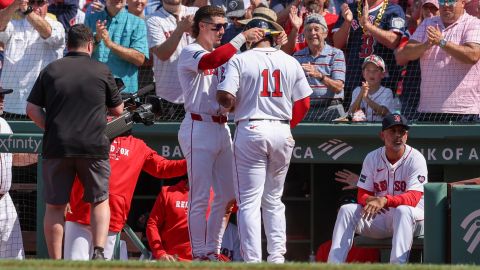 Boston Red Sox outfielder Jarren Duran and third baseman Rafael Devers