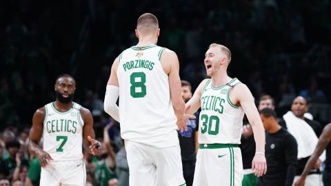 Boston Celtics center Kristaps Porzingis and forward