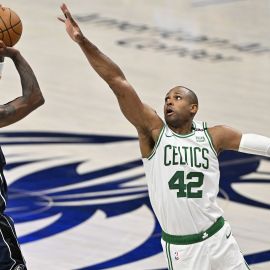 Dallas Mavericks guard Kyrie Irving and Boston Celtics forward Al Horford