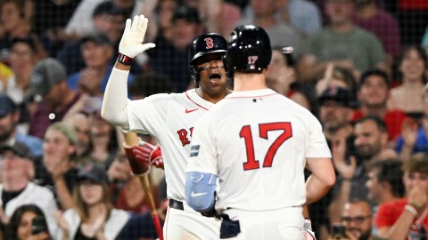 Boston Red Sox teammates Rafael Devers and Tyler O