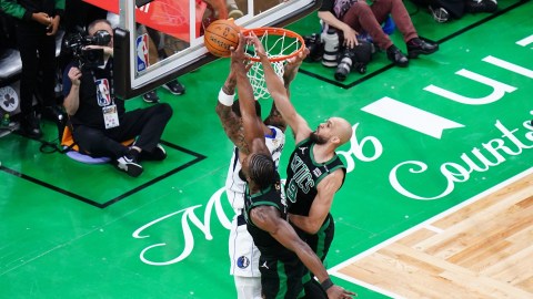 Boston Celtics guard Derrick White, Dallas Mavericks forward P.J. Washington