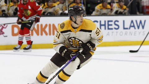 Boston Bruins center Matthew Poitras