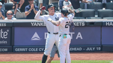 New York Yankees outfielders Alex Verdugo and Aaron Judge