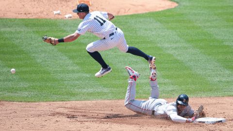 New York Yankees infielder Anthony Volpe and Boston Red Sox third baseman Rafael Devers