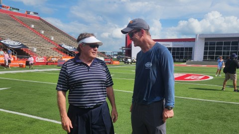 Former NFL coach Bill Belichick and retired NFL quarterback Peyton Manning