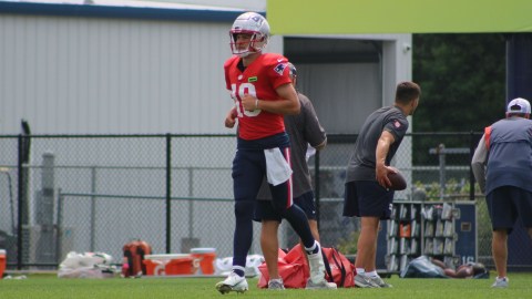 New England Patriots quarterback Drake Maye