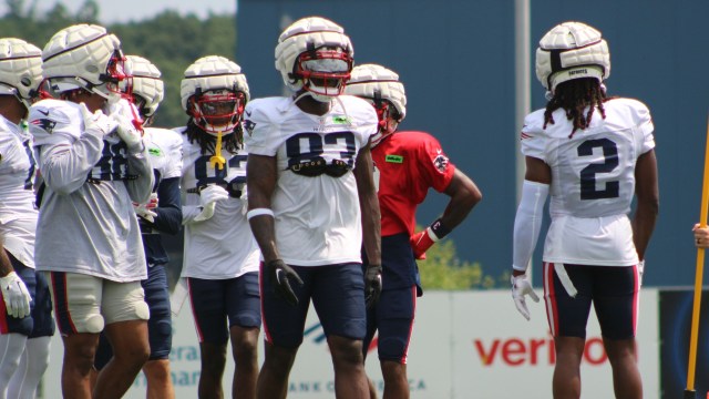 New England Patriots wide receivers Jalen Reagor, K.J. Osborn