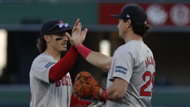 Boston Red Sox outfielder Jarren Duran and infielder Bobby Dalbec