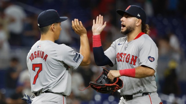 Boston Red Sox designated hitter Masataka Yoshida and outfielder Wilyer Abreu