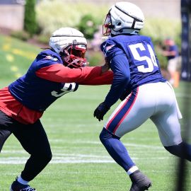 New England Patriots linebacker Matthew Judon and defensive end John Morgan