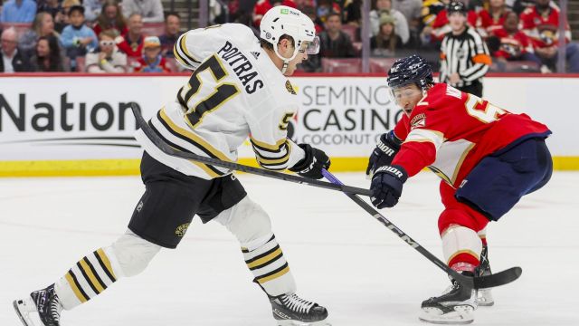 Boston Bruins forward Matthew Poitras