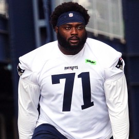 Patriots offensive lineman Mike Onwenu