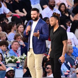 Retired New England Patriots players Patrick Chung and Rob Ninkovich