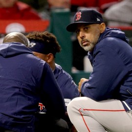 Boston Red Sox manager Alex Cora, outfielder/shortstop Ceddanne Rafaela