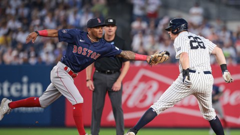 Boston Red Sox shortstop/center fielder Ceddanne Rafaela, New York Yankees infielder DJ LeMahieu