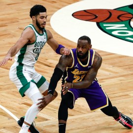Boston Celtics forward Jayson Tatum, Los Angeles Lakers forward LeBron James