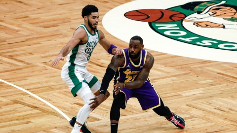 Boston Celtics forward Jayson Tatum, Los Angeles Lakers forward LeBron James