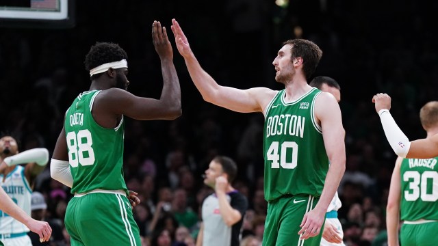Boston Celtics centers Neemias Queta, Luke Kornet