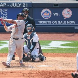 Boston Red Sox third baseman Rafael Devers and New York Yankees pitcher Gerrit Cole