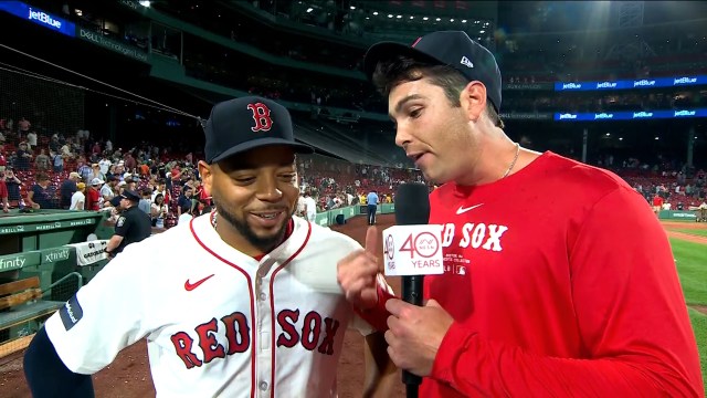 Boston Red Sox first baseman Triston Casas and first baseman Dominic Smith