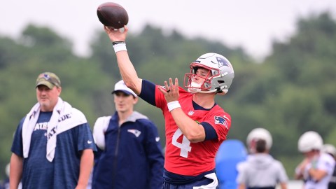 New England Patriots quarterback Bailey Zappe