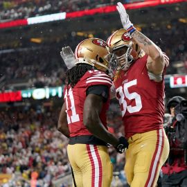 San Francisco 49ers wide receiver Brandon Aiyuk and tight end George Kittle