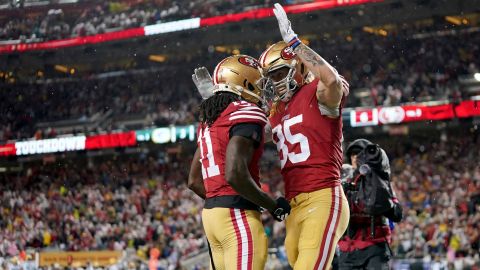 San Francisco 49ers wide receiver Brandon Aiyuk and tight end George Kittle