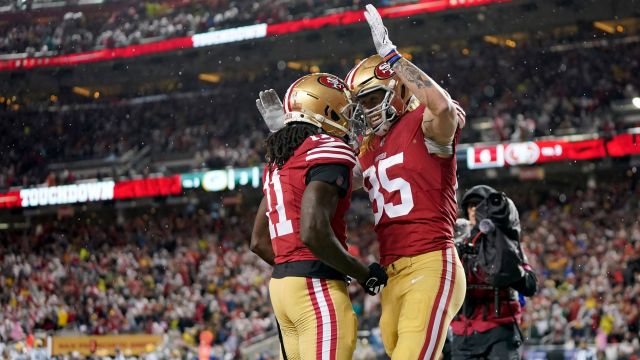 San Francisco 49ers wide receiver Brandon Aiyuk and tight end George Kittle