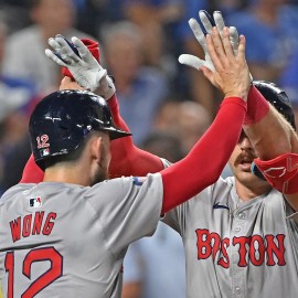 Boston Red Sox teammates Connor Wong and Romy Gonzalez