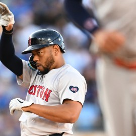 Boston Red Sox first baseman Dominic Smith