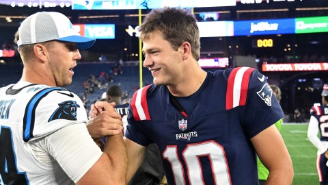 New England Patriots quarterback Drake Maye