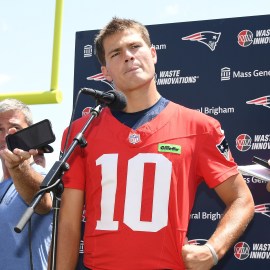 New England Patriots quarterback Drake Maye