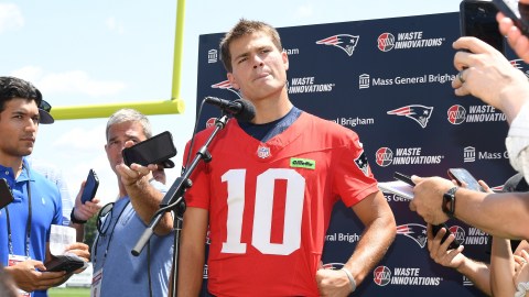 New England Patriots quarterback Drake Maye