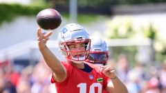 New England Patriots quarterback Drake Maye