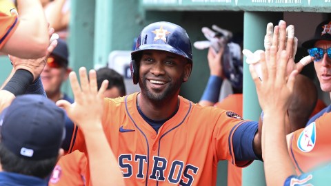 Houston Astros left fielder Yordan Alvarez