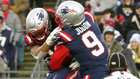 New England Patriots safety Kyle Dugger and Atlanta Falcons linebacker Matthew Judon