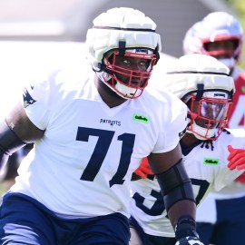 Patriots offensive lineman Mike Onwenu