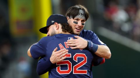 Boston Red Sox infielder Nick Sogard and outfielder Wilyer Abreu