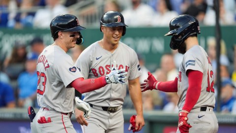 Boston Red Sox infielder Romy Gonzalez, outfielder Rob Refsnyder and catcher Connor Wong