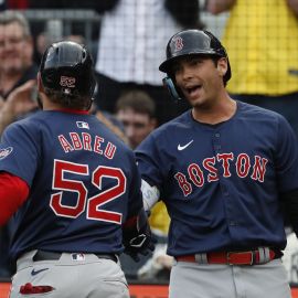 Boston Red Sox first baseman Triston Casas and outfielder Wilyer Abreu