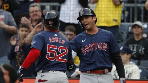 Boston Red Sox first baseman Triston Casas and outfielder Wilyer Abreu